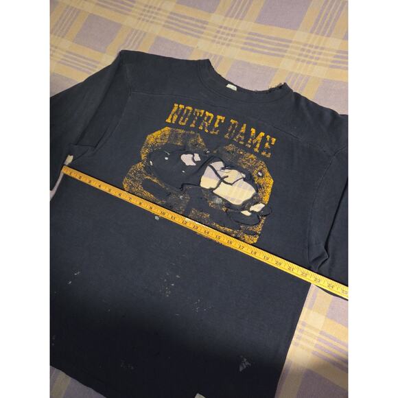 Vintage 80s Notre Dame Football T Shirt Jersey Champion USA Size XL Thrashed 90s - Picture 6 of 16
